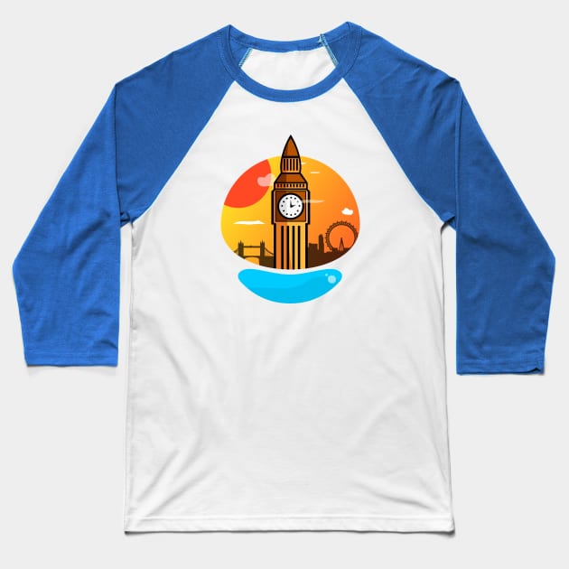 London Watchtower Baseball T-Shirt by Spaksu